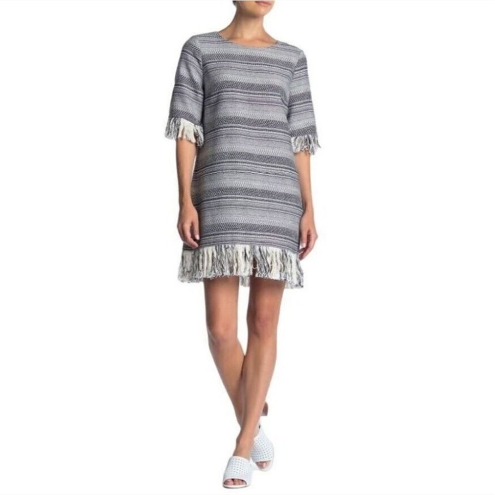 1. STATE Tweed Fringe Hem Dress - Size XL